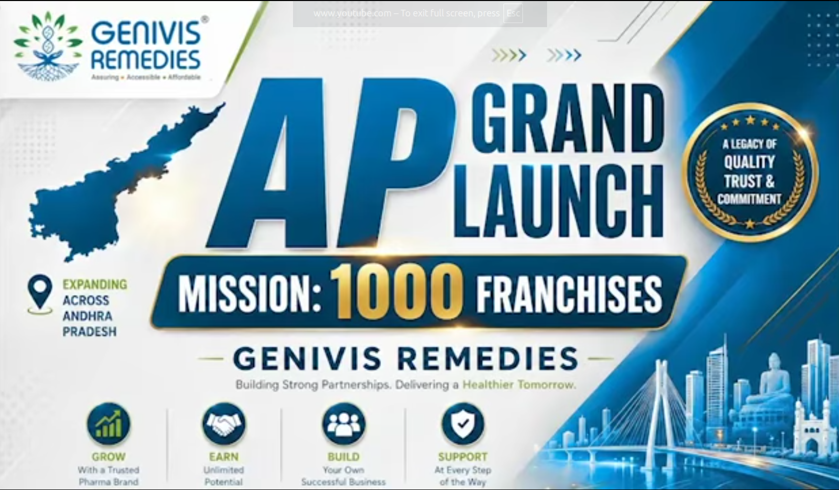  Genivis Remedies AP Grand Launch | 1000 Franchise Mission | Santosh Shedge Vision